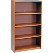 Safco Value Mate Steel Bookcase, Medium Oak on Steel, 4 Shelves, 54"H x 31 3/4"W x 13 1/2"D