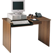 Safco Wood Computer Desk, Medium Oak