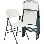 Samsonite Commercial Molded Folding Chair, Taupe Speckle Seat with Pewter Frame
