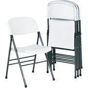 Samsonite Commercial Molded Folding Chair, White Speckle with Pewter Frame