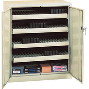 Sandusky Commercial Stationary Media Storage Cabinet with 4 CD Drawers, Putty