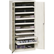 Sandusky Commercial Stationary Media Storage Cabinet with 8 CD Drawers, Putty
