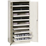 Sandusky Commercial Stationary Media Storage Cabinet with 9 CD Drawers,  Putty
