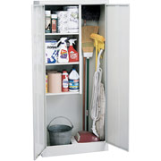 Sandusky Janitorial Supply Cabinet, 66"H x 30"W x 15"D, Dove Gray