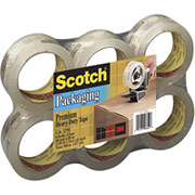 Scotch Commercial-Performance  Packaging Tape, Clear, 1.88" x 54.6 yds, 6 Rolls