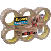 Scotch Commercial-Performance Packaging Tape, Tan, 1.88" x 54.6 yds, 6 Rolls