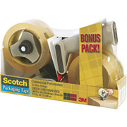 Scotch Commercial-Performance Pistol-Grip Packaging Tape Dispenser, 1 Dispenser/2 Rolls
