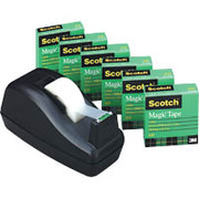Scotch Deluxe Tape Dispenser with 6 Rolls of 810 Magic Tape
