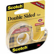 Scotch Double Sided Permanent Tape with Dispenser, 1/2" x 450"