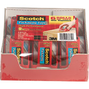 Scotch High-Performance Sure-Start Packaging Tape Dispenser, Clear, 2" x 22 yds, 6/Pack