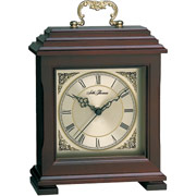 Seth Thomas  8" Square Mahogany Finish Alder Case Tabletop Clock