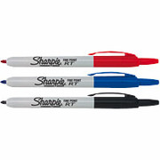 Sharpie Retractable Fine Point Permanent Markers, Assorted, 3 Pack