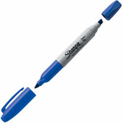 Sharpie Super Twin Tip Permanent Markers, Chisel/Fine Point, Blue, Each