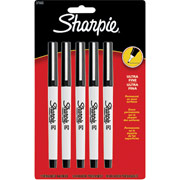 Sharpie Ultra Fine Point Permanent Markers, Black, 5 Pack