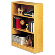 Situations 3-Shelf Heavy-Duty Wooden Bookcase, Snow Maple