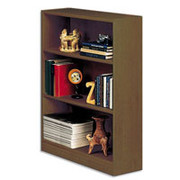 Situations 3-Shelf Heavy-Duty Wooden Bookcase, Vogue Cherry