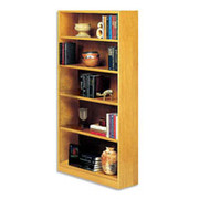 Situations 5-Shelf Heavy-Duty Wooden Bookcase, Snow Maple