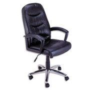 Situations Leather Manager's Chair with Polished Aluminum Base