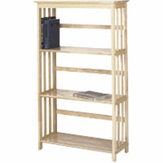 Situations Solid Wooden Bookcase, 3-Shelf, Mantle Top, Natural