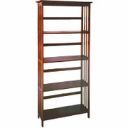 Situations Solid Wooden Bookcase, 4-Shelf, Mantle Top, Sonoma Cherry