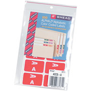 Smead Alpha-Z Color-Coded Alphabetical Labels Second Letter Package, A, Red