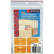 Smead Alpha-Z Color-Coded Labels Second Letter, Set J, Yellow