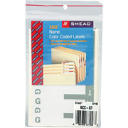 Smead Alpha-Z Color-Coded Name Labels First Letter, Set G & T, Gray
