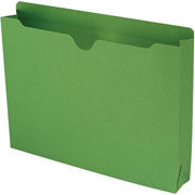 Smead Colored File Jackets with Reinforced Tab, Letter, Green, 2" Expansion, 50/Box