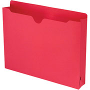 Smead Colored File Jackets with Reinforced Tab, Letter, Red, 2" Expansion, 50/Box
