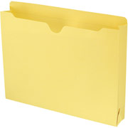 Smead Colored File Jackets with Reinforced Tab, Letter, Yellow, 2" Expansion, 50/Box