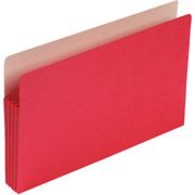 Smead Colored File Pockets, Legal, 3 1/2" Expansion, Red, Each