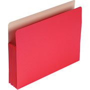 Smead Colored File Pockets, Letter, 5 1/4" Expansion, Red, Each