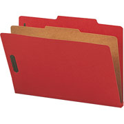Smead Colored Pressboard Classification Folders, Legal, 1 Partition, Bright Red, 10/Box