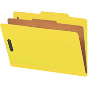 Smead Colored Pressboard Classification Folders, Legal, 1 Partition, Yellow, 10/Box