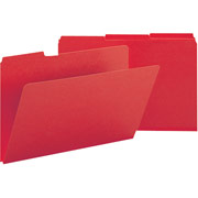 Smead Colored Pressboard File Folders, 3 Tab, Legal, Bright Red, 25/Box