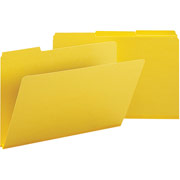 Smead Colored Pressboard File Folders, 3 Tab, Legal, Yellow, 25/Box