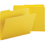 Smead Colored Pressboard File Folders, 3 Tab, Letter, Yellow, 25/Box
