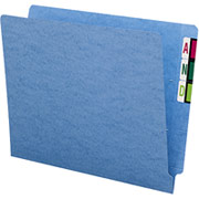 Smead Colored Reinforced  End-Tab Folders, Letter, Blue, 100/Box