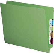 Smead Colored Reinforced End-Tab Folders, Letter, Green, 100/Box