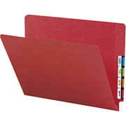 Smead Colored Reinforced  End-Tab Folders, Letter, Red, 100/Box