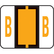 Smead End-Tab Bar Style Color-Coded Labels, "B", Light Orange