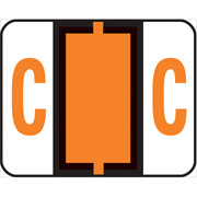 Smead End-Tab Bar Style Color-Coded Labels, "C", Dark Orange