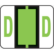 Smead End-Tab Bar Style Color-Coded Labels, "D", Light Green