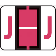 Smead End-Tab Bar Style Color-Coded Labels, "J", Red