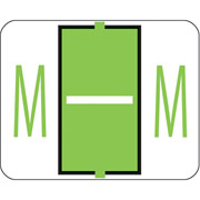 Smead End-Tab Bar Style Color-Coded Labels, "M", Light Green