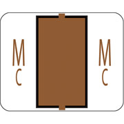 Smead End-Tab Bar Style Color-Coded Labels, "Mc", Brown