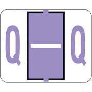 Smead End-Tab Bar Style Color-Coded Labels, "Q", Lavender