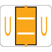 Smead End-Tab Bar Style Color-Coded Labels, "U", Light Orange
