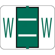 Smead End-Tab Bar Style Color-Coded Labels, "W", Dark Green