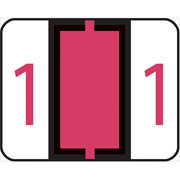 Smead End-Tab Bar Style Numeric Color-Coded Labels, 1-Red